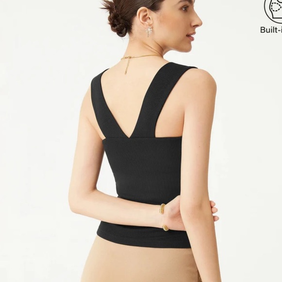 Plantive® Square Neck Brami Tank in black, Size L - Picture 2 of 8